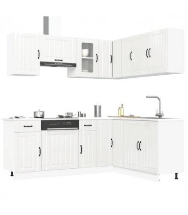vidaXL 11 Piece Kitchen Cabinet Set Kalmar Gloss White Engineered Wood — Colour: high gloss white — V0671991690