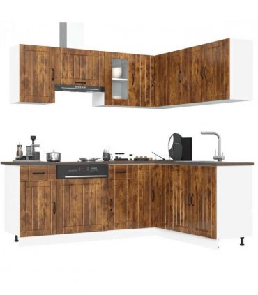 vidaXL 11 Piece Kitchen Cabinet Set Lucca Smoked Oak Engineered Wood