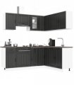 vidaXL 11 Piece Kitchen Cabinet Set Lucca Black Engineered Wood — V0671991698