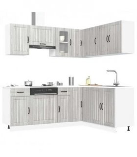vidaXL 11 Piece Kitchen Cabinet Set Lucca Grey Sonoma Engineered Wood — V0671991699