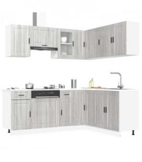 vidaXL 11 Piece Kitchen Cabinet Set Porto Grey Sonoma Engineered Wood