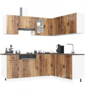 vidaXL 11 Piece Kitchen Cabinet Set Porto Old Wood Engineered Wood — V0671991705