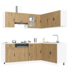 vidaXL 11 Piece Kitchen Cabinet Set Porto Artisan Oak Engineered Wood — V0671991710