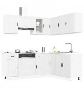 vidaXL 11 Piece Kitchen Cabinet Set Porto White Engineered Wood — V0671991711