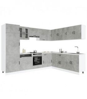 vidaXL 14 Piece Kitchen Cabinet Set Kalmar Concrete Grey Engineered Wood