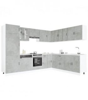 vidaXL 14 Piece Kitchen Cabinet Set Porto Concrete Grey Engineered Wood