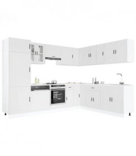 vidaXL 14 Piece Kitchen Cabinet Set Porto White Engineered Wood