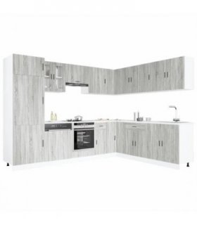 vidaXL 14 Piece Kitchen Cabinet Set Porto Grey Sonoma Engineered Wood