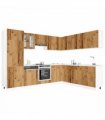 vidaXL 14 Piece Kitchen Cabinet Set Porto Old Wood Engineered Wood