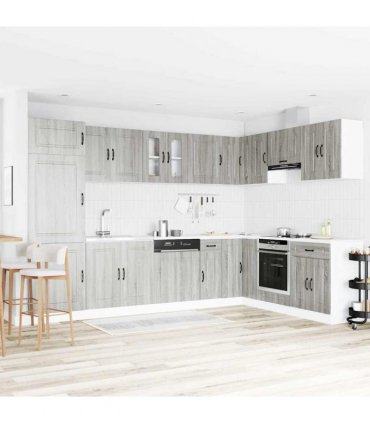 vidaXL Kitchen Cabinet with Door Kalmar Grey Sonoma 80 x 46 x 81.5 cm