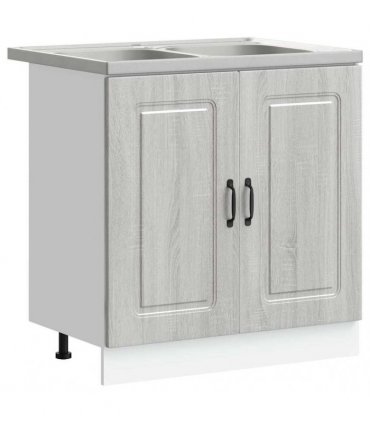 vidaXL Kitchen Cabinet with Door Kalmar Grey Sonoma 80 x 46 x 81.5 cm