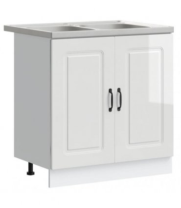 vidaXL Kitchen Cabinet with Door Kalmar Glossy White 80 x 46 x 81.5 cm