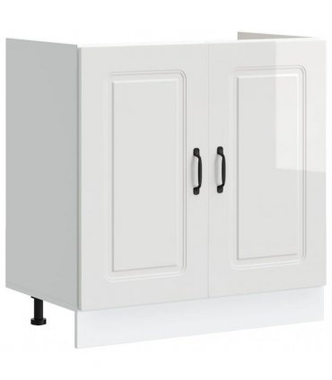 vidaXL Kitchen Cabinet with Door Kalmar Glossy White 80 x 46 x 81.5 cm