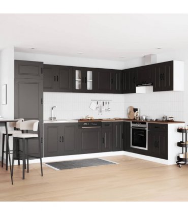 vidaXL Kitchen Cabinet Kalmar Black 80 x 46 x 81.5 cm Engineered Wood