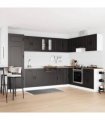 vidaXL Kitchen Cabinet Kalmar Black 80 x 46 x 81.5 cm Engineered Wood