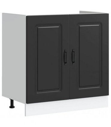 vidaXL Kitchen Cabinet Kalmar Black 80 x 46 x 81.5 cm Engineered Wood