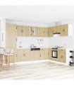 vidaXL Sink Base Cabinet Lucca 2 pcs Sonoma Oak Engineered Wood