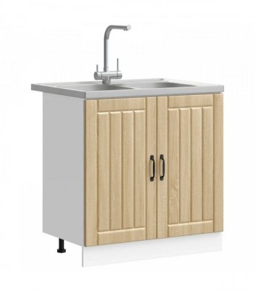 vidaXL Sink Base Cabinet Lucca 2 pcs Sonoma Oak Engineered Wood
