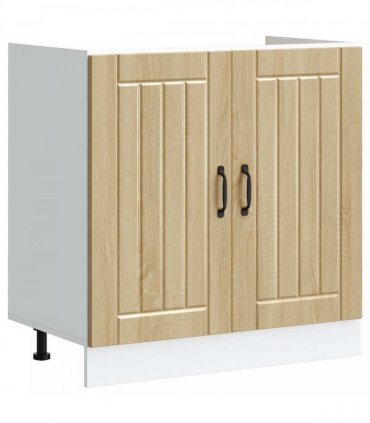 vidaXL Sink Base Cabinet Lucca 2 pcs Sonoma Oak Engineered Wood