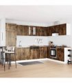 vidaXL Sink Base Cabinet Lucca 2 pcs Smoked Oak Engineered Wood