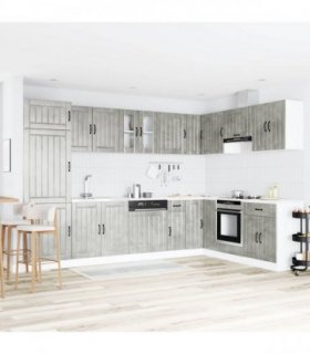 vidaXL Sink Base Cabinet Lucca 2 pcs Concrete Grey Engineered Wood