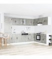 vidaXL Sink Base Cabinet Lucca 2 pcs Concrete Grey Engineered Wood
