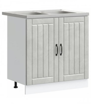 vidaXL Sink Base Cabinet Lucca 2 pcs Concrete Grey Engineered Wood