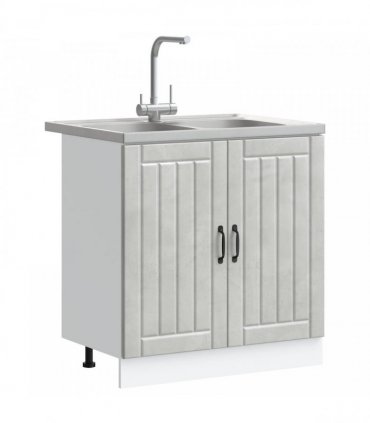 vidaXL Sink Base Cabinet Lucca 2 pcs Concrete Grey Engineered Wood