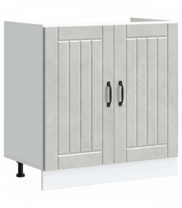 vidaXL Sink Base Cabinet Lucca 2 pcs Concrete Grey Engineered Wood