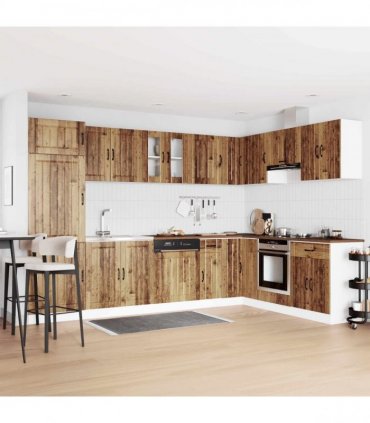 vidaXL Sink Base Cabinet Lucca 2 pcs Old Wood Engineered Wood