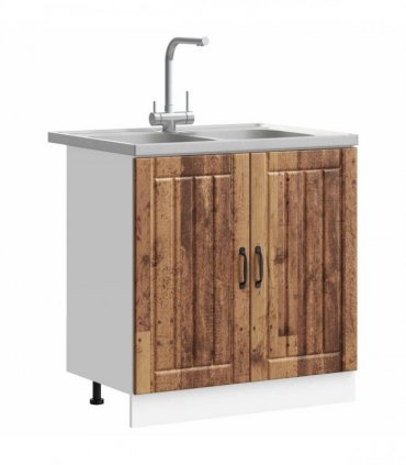 vidaXL Sink Base Cabinet Lucca 2 pcs Old Wood Engineered Wood
