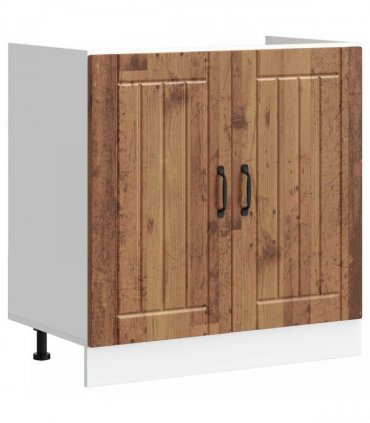vidaXL Sink Base Cabinet Lucca 2 pcs Old Wood Engineered Wood