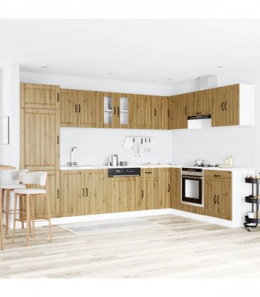 vidaXL Sink Base Cabinet Lucca 2 pcs Artisan Oak Engineered Wood