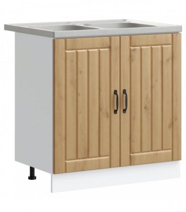 vidaXL Sink Base Cabinet Lucca 2 pcs Artisan Oak Engineered Wood