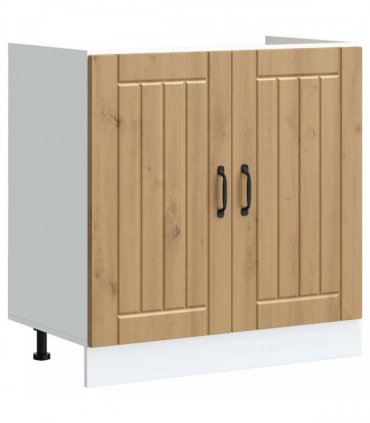 vidaXL Sink Base Cabinet Lucca 2 pcs Artisan Oak Engineered Wood