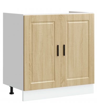 vidaXL Sink Base Cabinet with Door Porto 2 pcs Brown Engineered wood — Colour: Sonoma oak