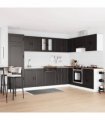 vidaXL Sink Base Cabinet with Door Porto 2 pcs Black Engineered wood