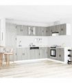vidaXL Sink Base Cabinet with Storage Porto 2 pcs Grey Engineered wood — Colour: Grey sonoma
