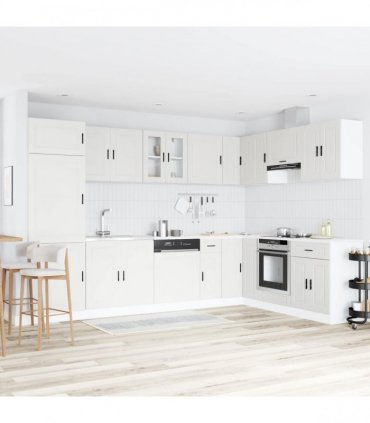 vidaXL Sink Base Cabinet with Door Porto 2 pcs White Engineered wood