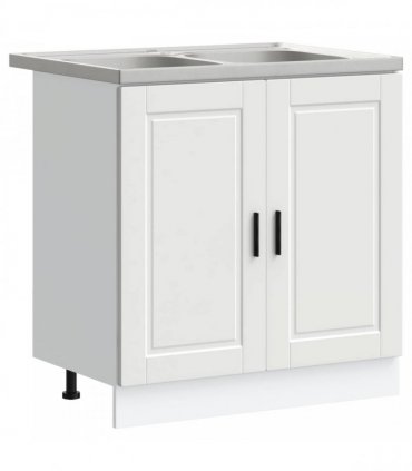 vidaXL Sink Base Cabinet with Door Porto 2 pcs White Engineered wood