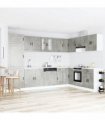vidaXL Sink Base Cabinet with Storage Porto 2 pcs Grey Engineered wood — Colour: Concrete grey