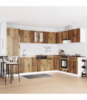 vidaXL Sink Base Cabinet with Door Porto 2 pcs Brown Engineered wood — Colour: Old wood
