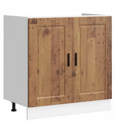 vidaXL Sink Base Cabinet with Door Porto 2 pcs Brown Engineered wood — Colour: Old wood