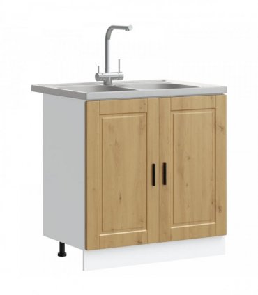 vidaXL Sink Base Cabinet with Door Porto 2 pcs Brown Engineered wood — Colour: Artisan oak