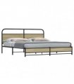 vidaXL Metal Bed Frame without Mattress Sonoma Oa — Size: 180 x 200 cm, Model: with headboard & dual low footboard — V0671991843