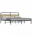 vidaXL Metal Bed Frame without Mattress Sonoma Oak 180x200 cm Super King — Size: 180 x 200 cm, Model: with headboard