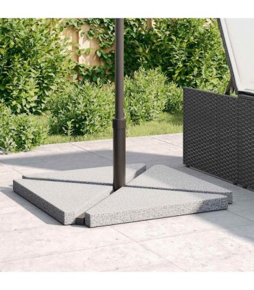 vidaXL Umbrella Weight Plates 4 pcs Grey Granite Triangular 14 kg