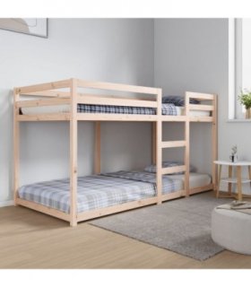 vidaXL Bunk Bed without Mattress 90x200 cm Solid Wood Pine — Colour: natural, Size: 90 x 200 cm