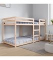 vidaXL Bunk Bed without Mattress 90x200 cm Solid Wood Pine — Colour: natural, Size: 90 x 200 cm