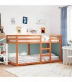 vidaXL Bunk Bed | Rectangular | Modern — Colour: wax brown, Size: 90 x 200 cm